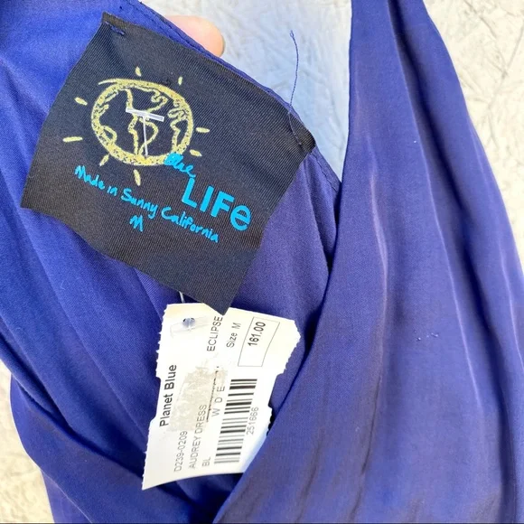 Blue Life Spaghetti Strap V-Neck High Low Dress M - Picture 7 of 8
